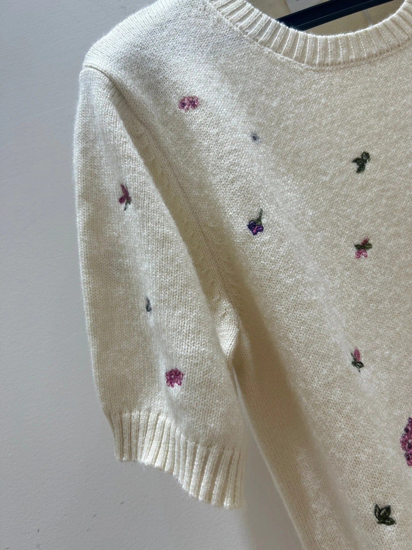 Dior 2026 Flower T-shirt Cream Wool 535388