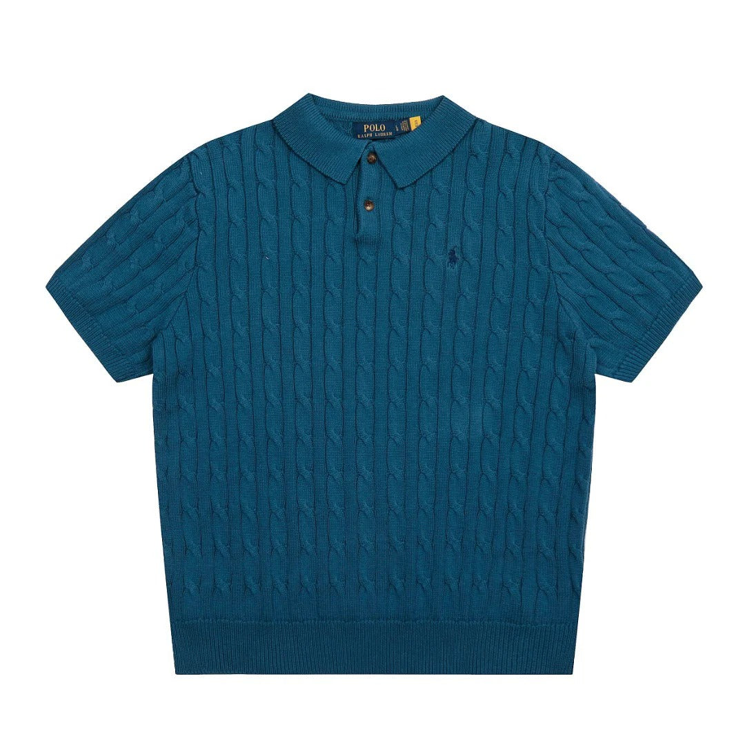 RALPH LAUREN SHORT-SLEEVE POLO KNIT SWEATER STYLE 432