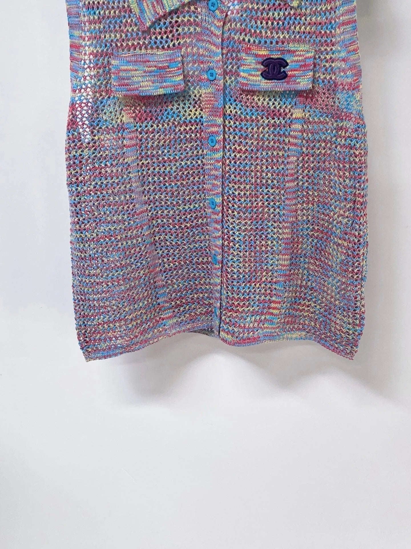 Chanel 2026 Knit Vest Polo Purple Laine Wool 442988