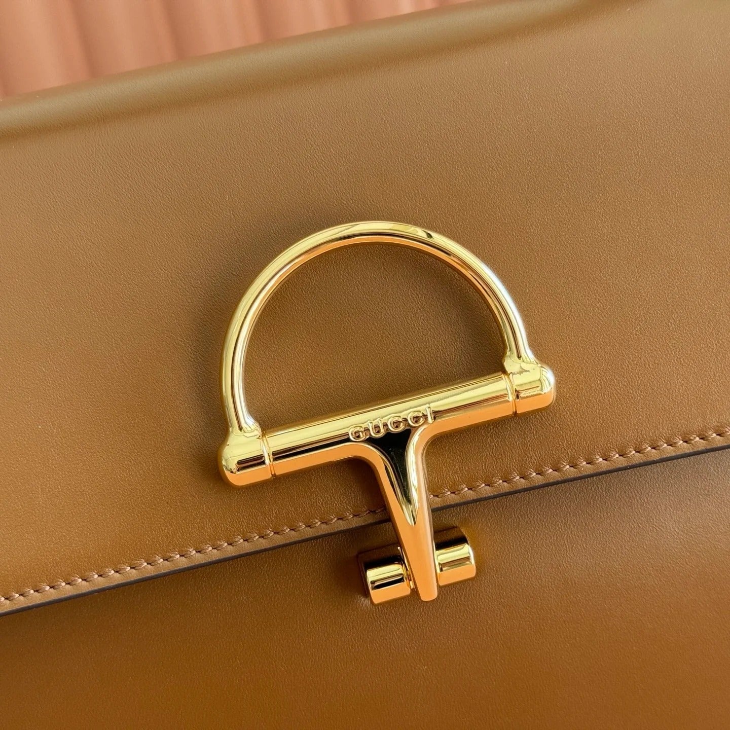 Gucci 2026 Siena Bag 25.5cm Brown Gold Leather 277149