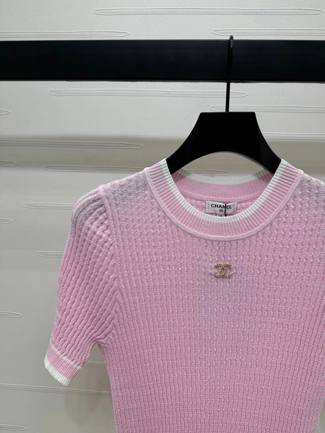 CHANEL 25S SHORT SLEEVE CREW NECK SWEATER 264254