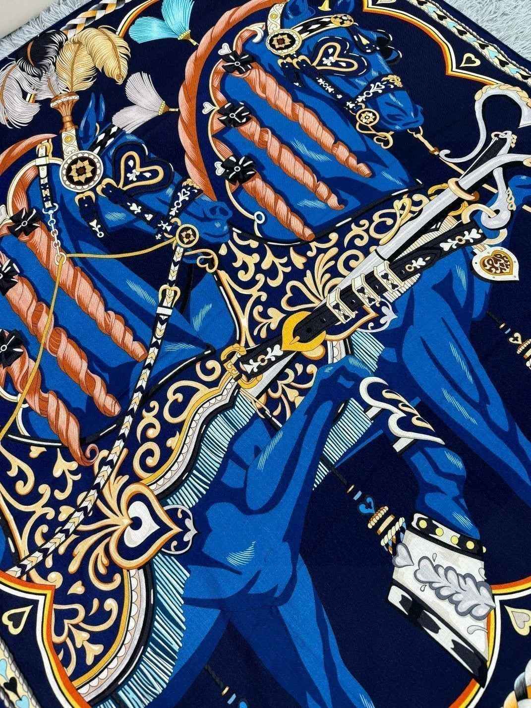 HERMES 25S SCARF 135 IN CASHMERE SILK 730650