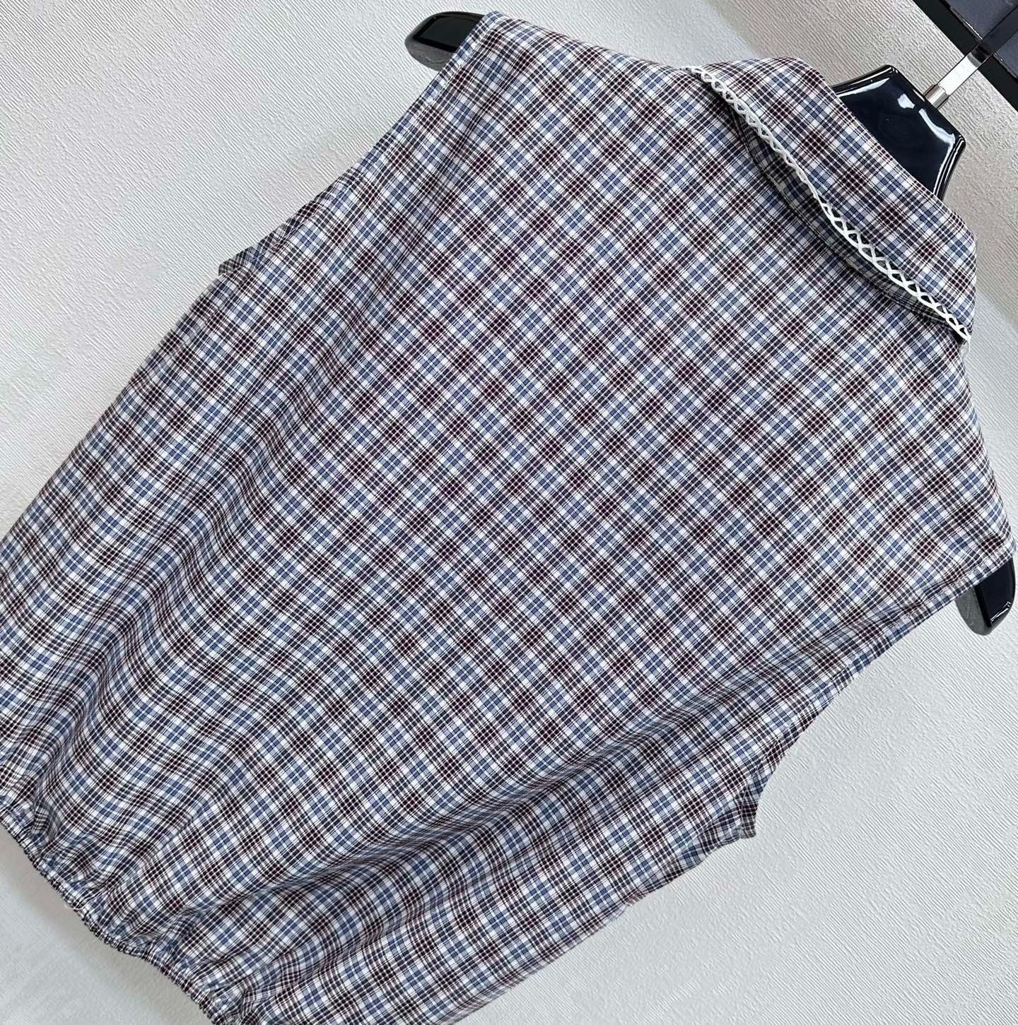 Miumiu 2026 Plaid Set Gray Cotton 410726