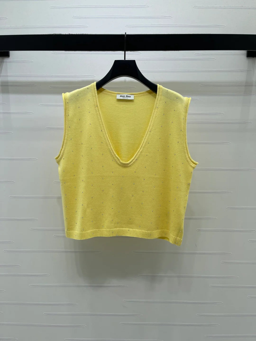 Miumiu 2026 V-neck Knitted Vest And T-shirt Polyamide Wool