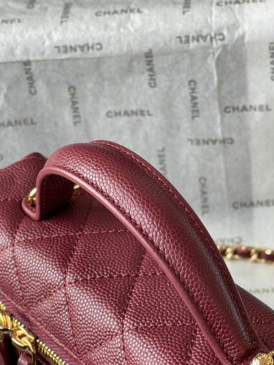 Chanel 2026 Vanity Bag 19.5cm Burgundy Leather