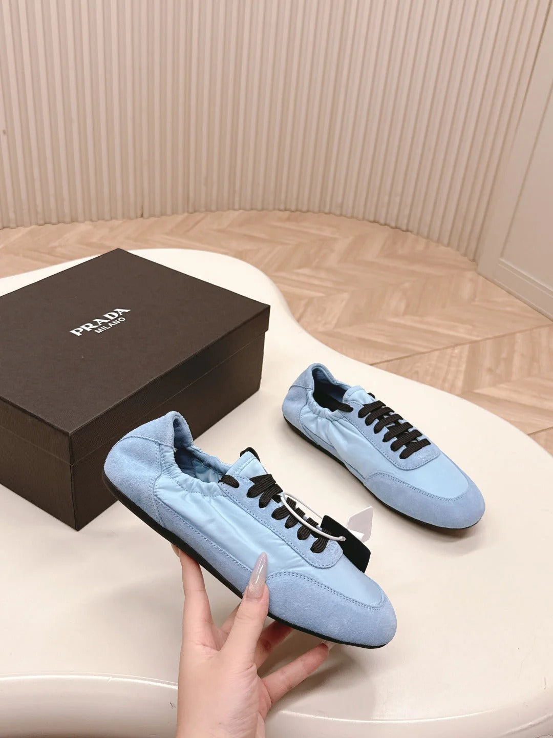 PRA 26S Sneaker Light Blue Suede Canvas 600602
