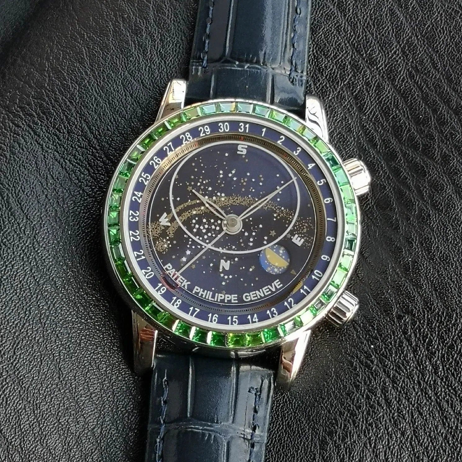 Patek Philippe Celestial Grand Complication 44mm Green Gemstones Blue Dial