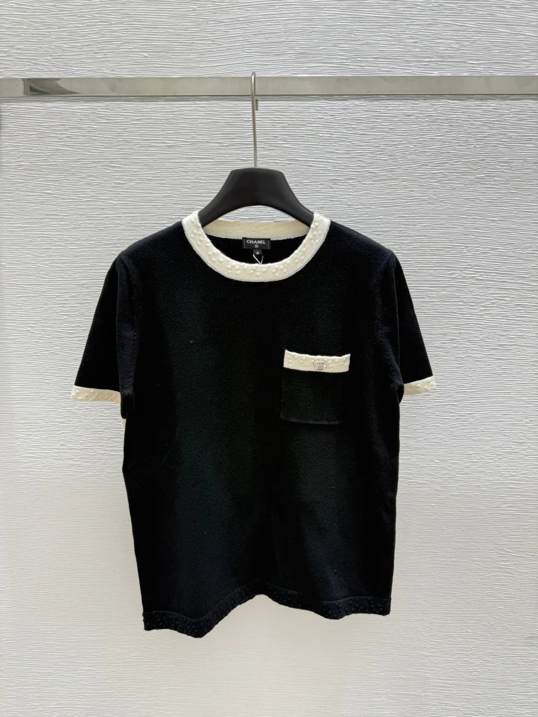 CC SHORT-SLEEVE CREW NECK KNIT TOP 267987