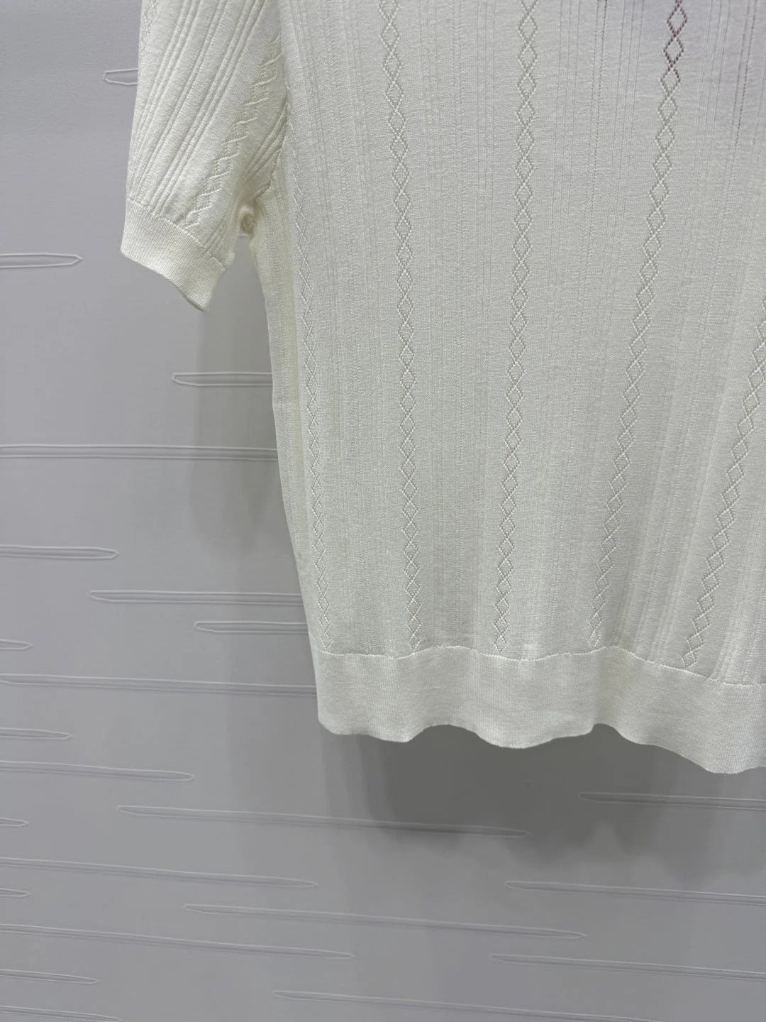 MIU 25S RHINESTONE COLLAR T-SHIRT 264095