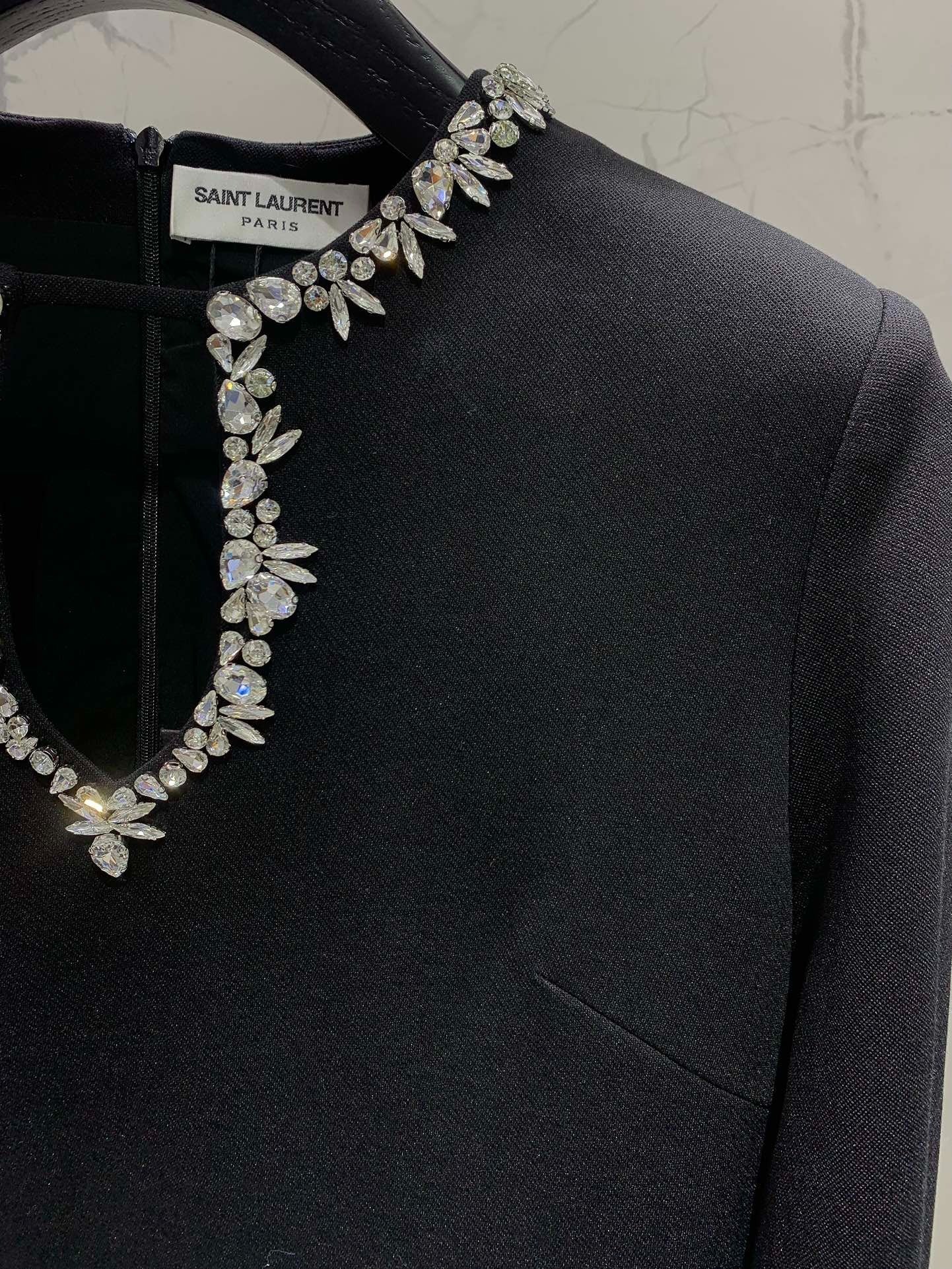 YSL 25S DIAMOND-EMBELLISHED LONG DRESS STYLE 186