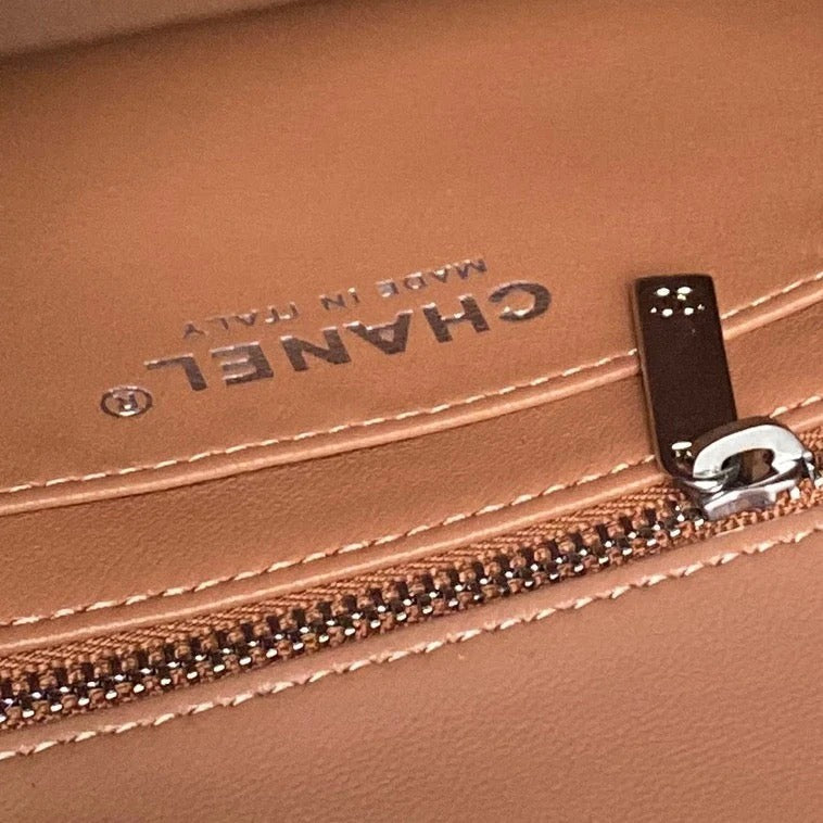 CHANEL 25S MINI FLAP BAG 18 IN DARK CARAMEL CALFSKIN
