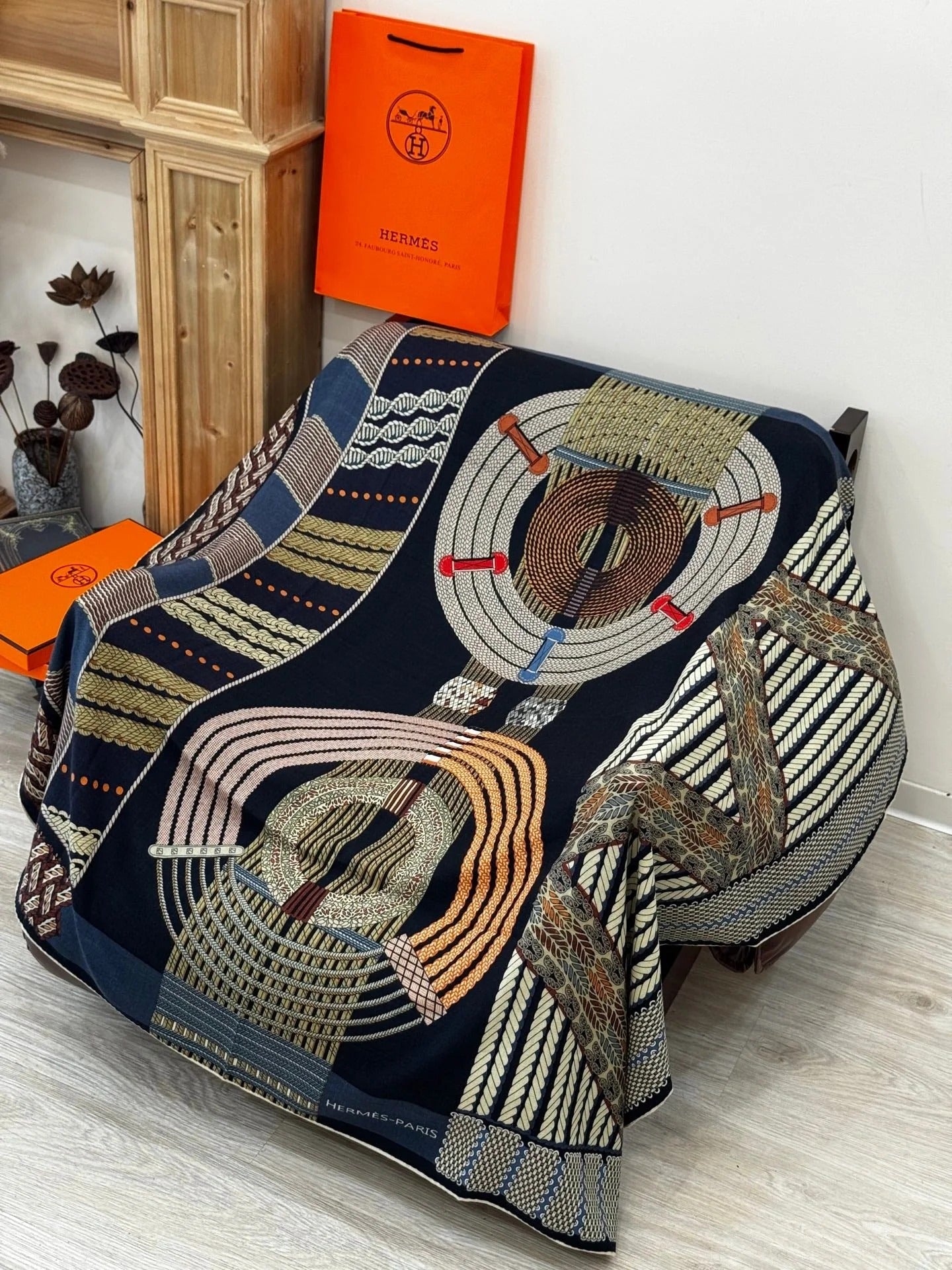 HERMES 25S SCARF 140 IN SILK TWILL 733917