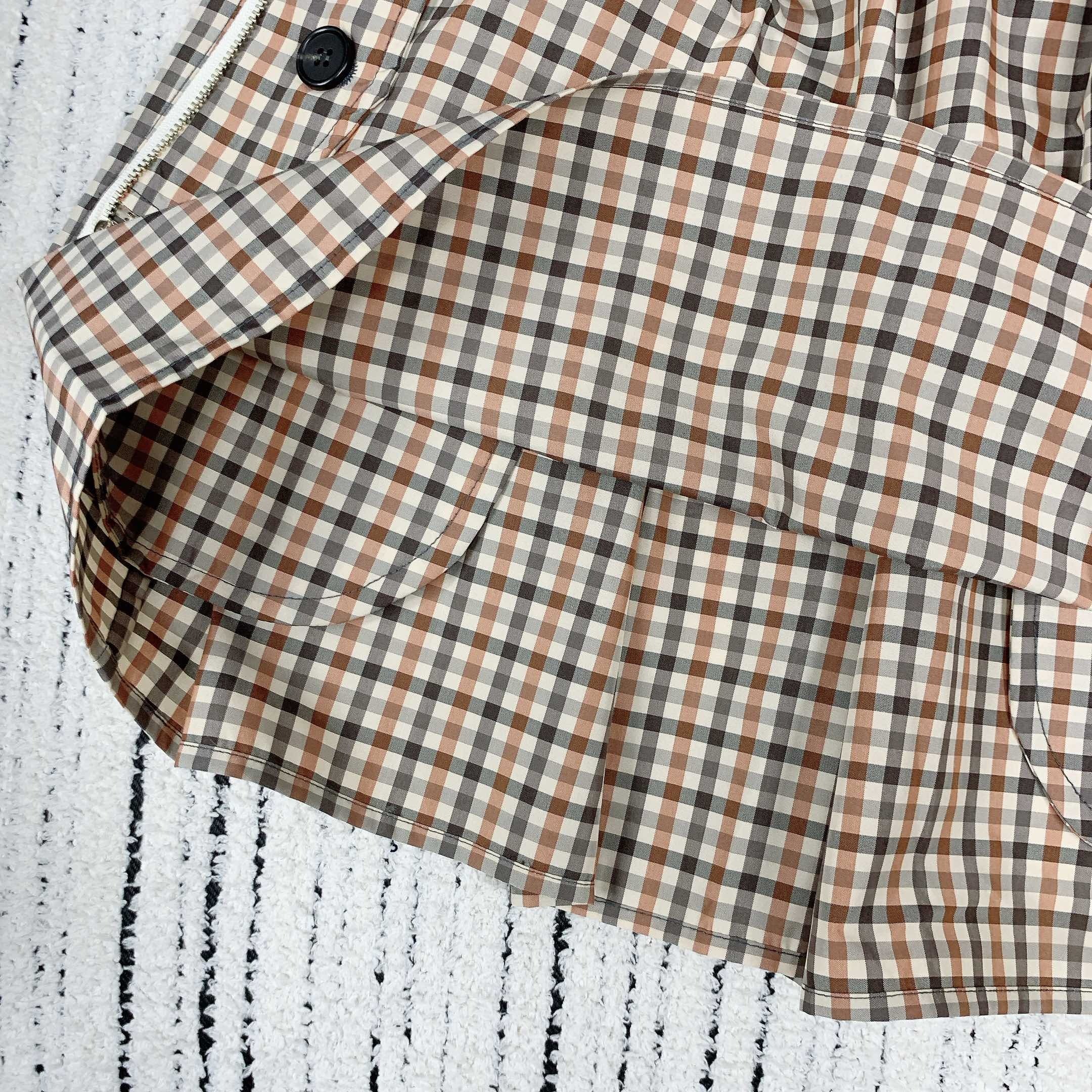 MIUMIU PLAID ELASTIC WAIST SKIRT 228067