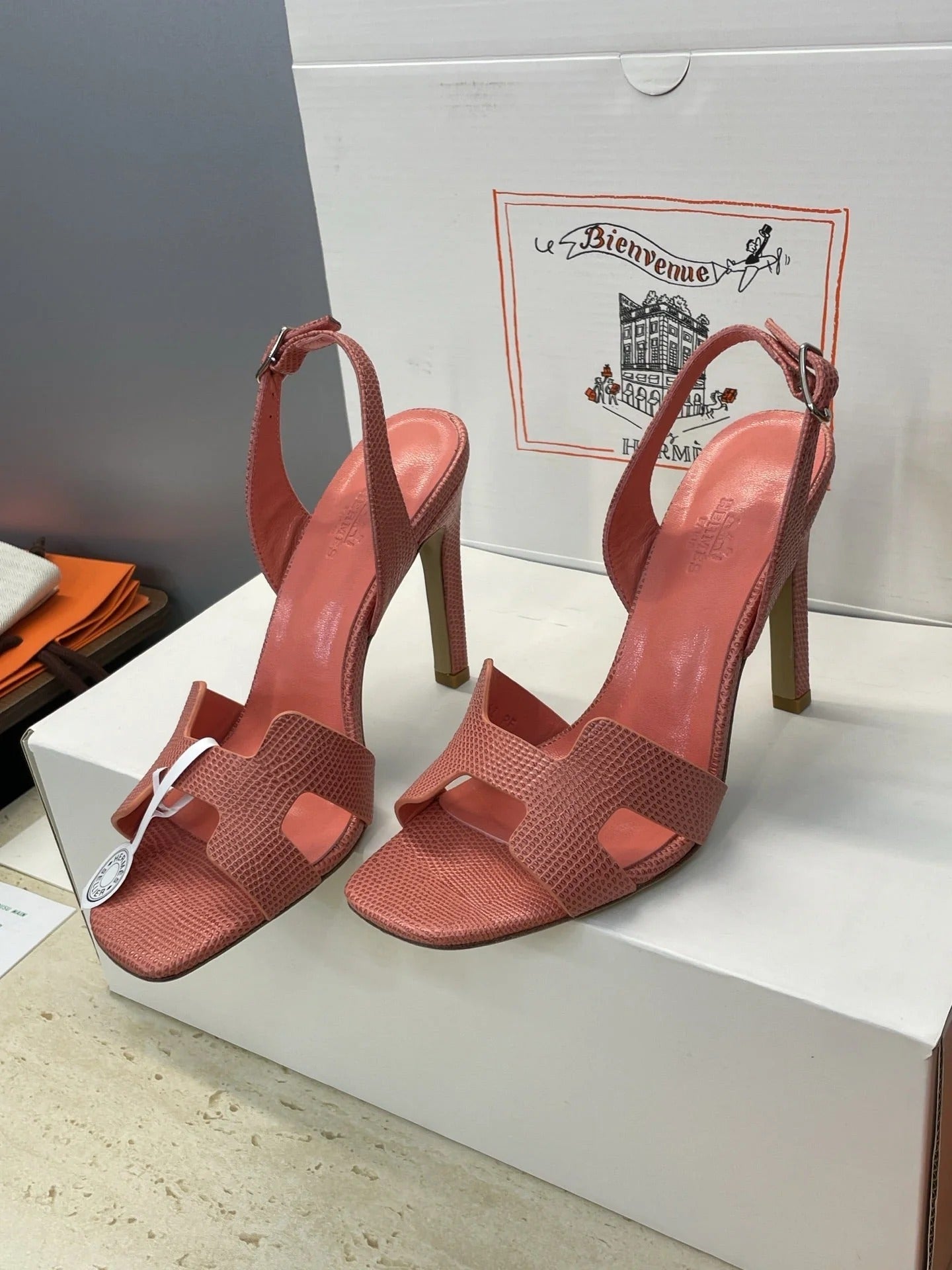 HM 26ss High Heel Sandals 105 Soft Pink Cowhide 607110