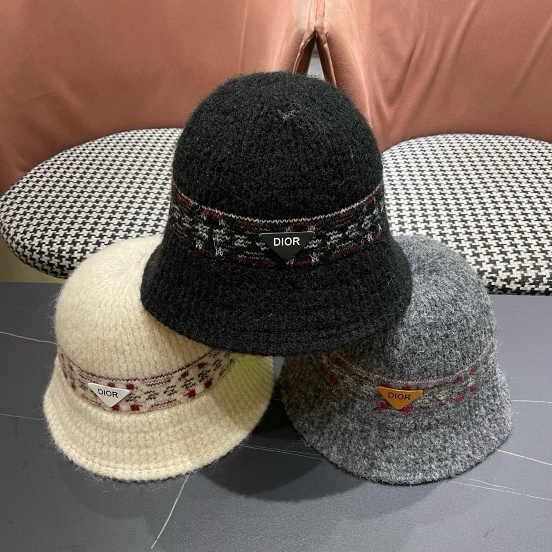 CD 26FW Patterned Knit Beanie Hat Knitted Wool 551986