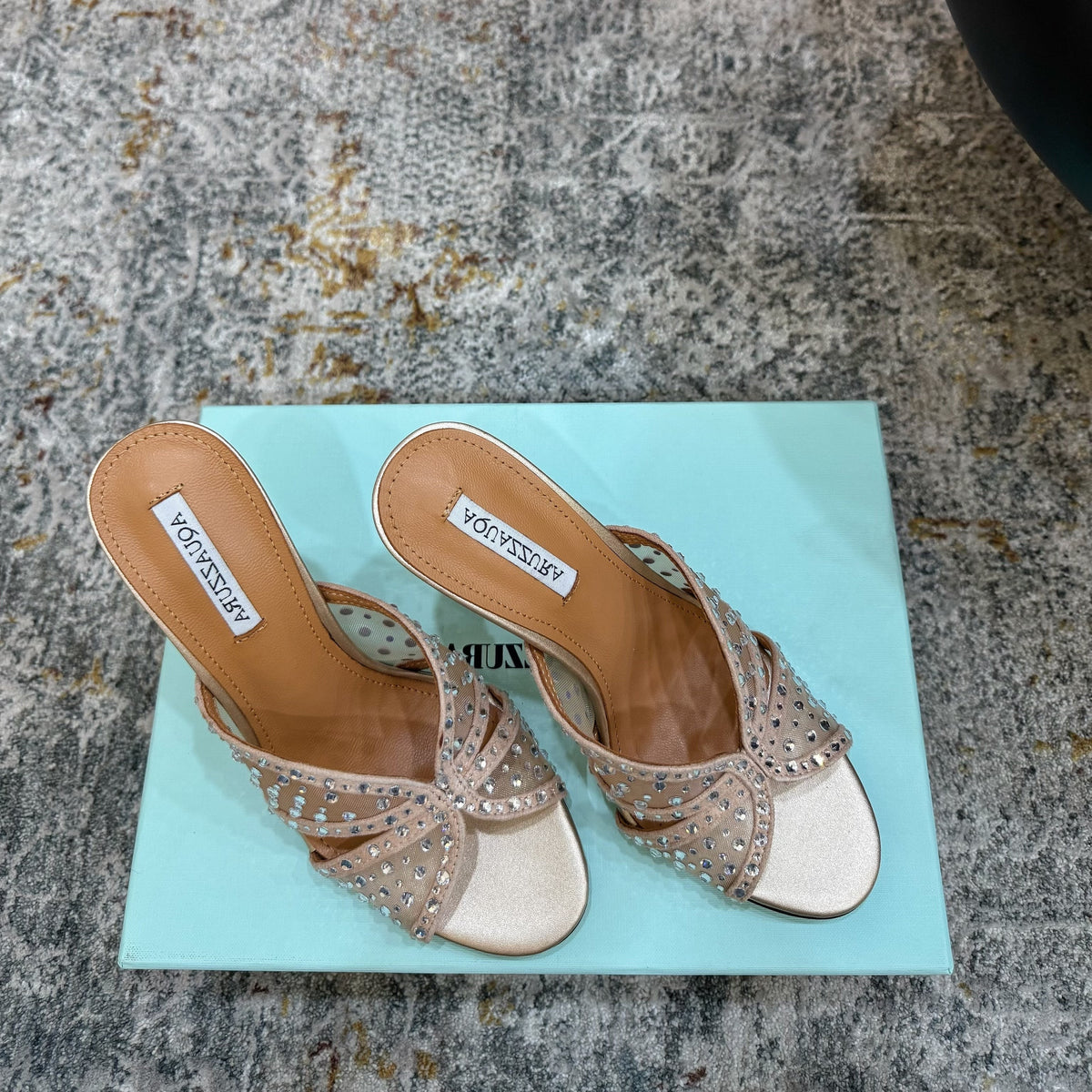 Aquazzura 26S High-Heel Sandals 10.5cm Light Gold Calfskin And Mesh