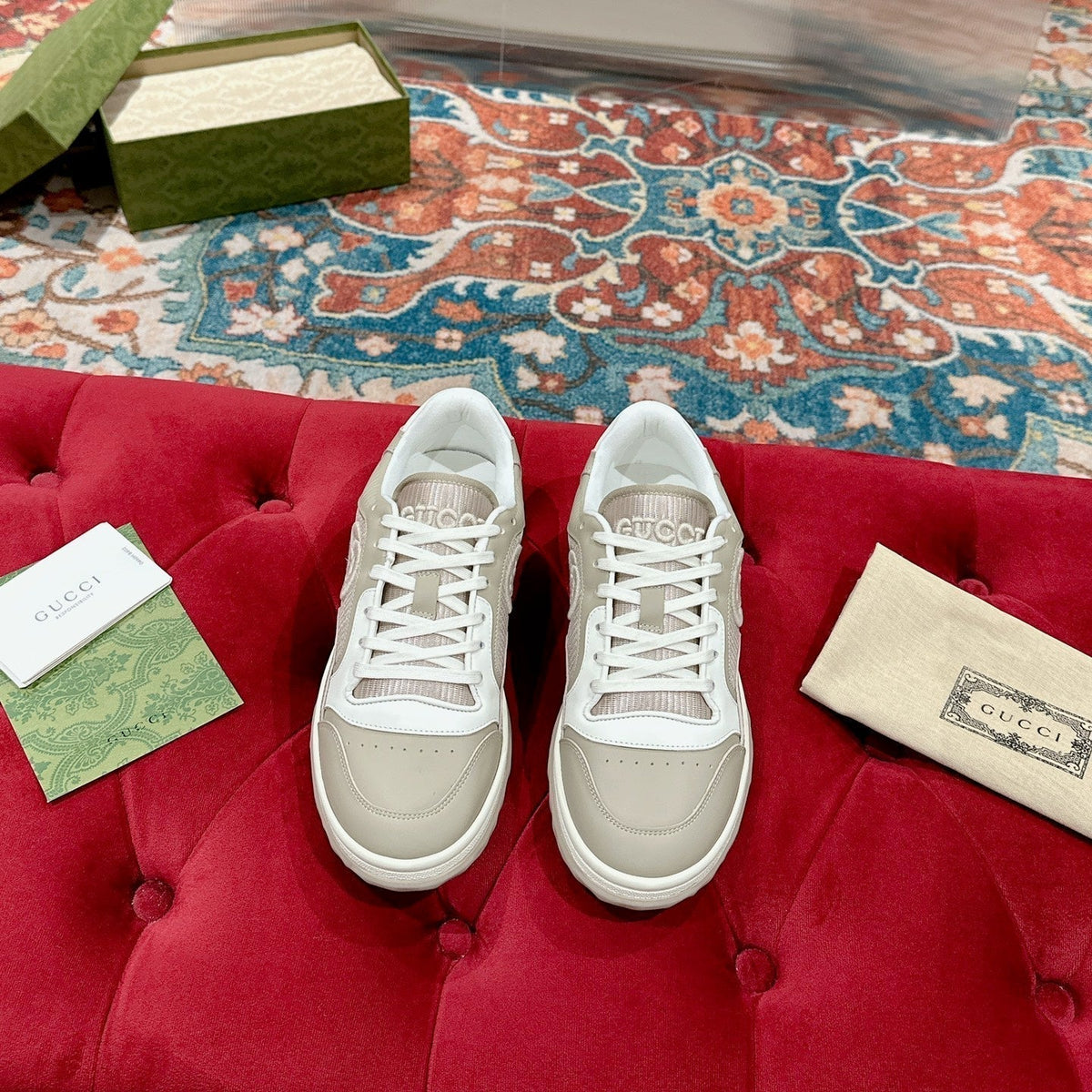 GG 26s Sneakers Beige Calfskin With Logo