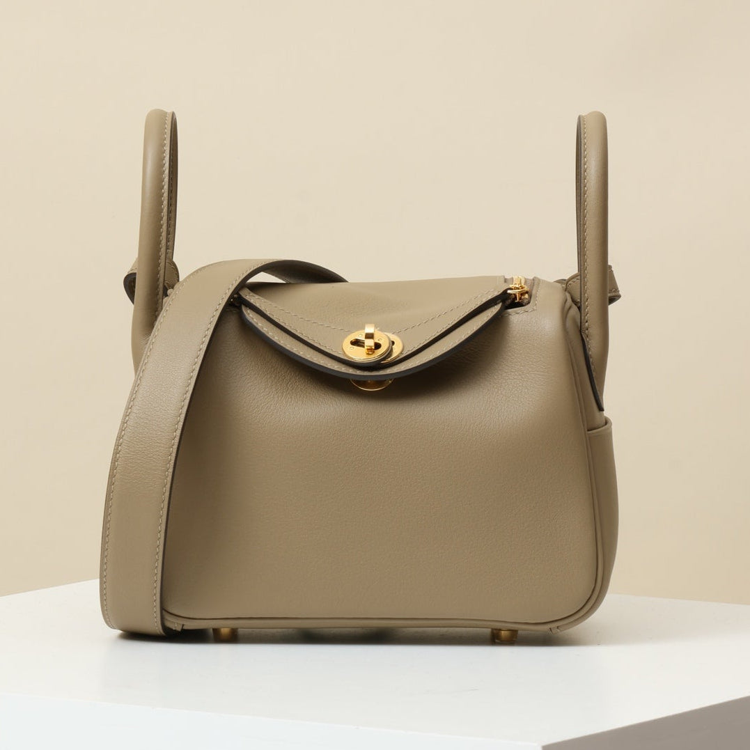 High-end Hermes 2026 Mini Lindy 19cm Swift Calfskin Suede