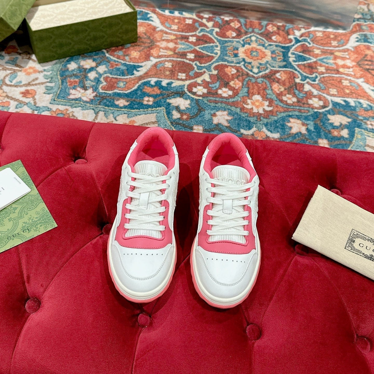 GG 26s Sneakers White And Pink Calfskin With Logo