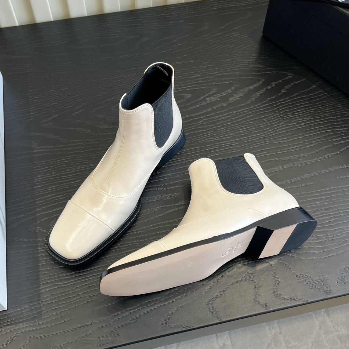 Chanel 2026 Square Toe Chelsea Boots Leather 197878