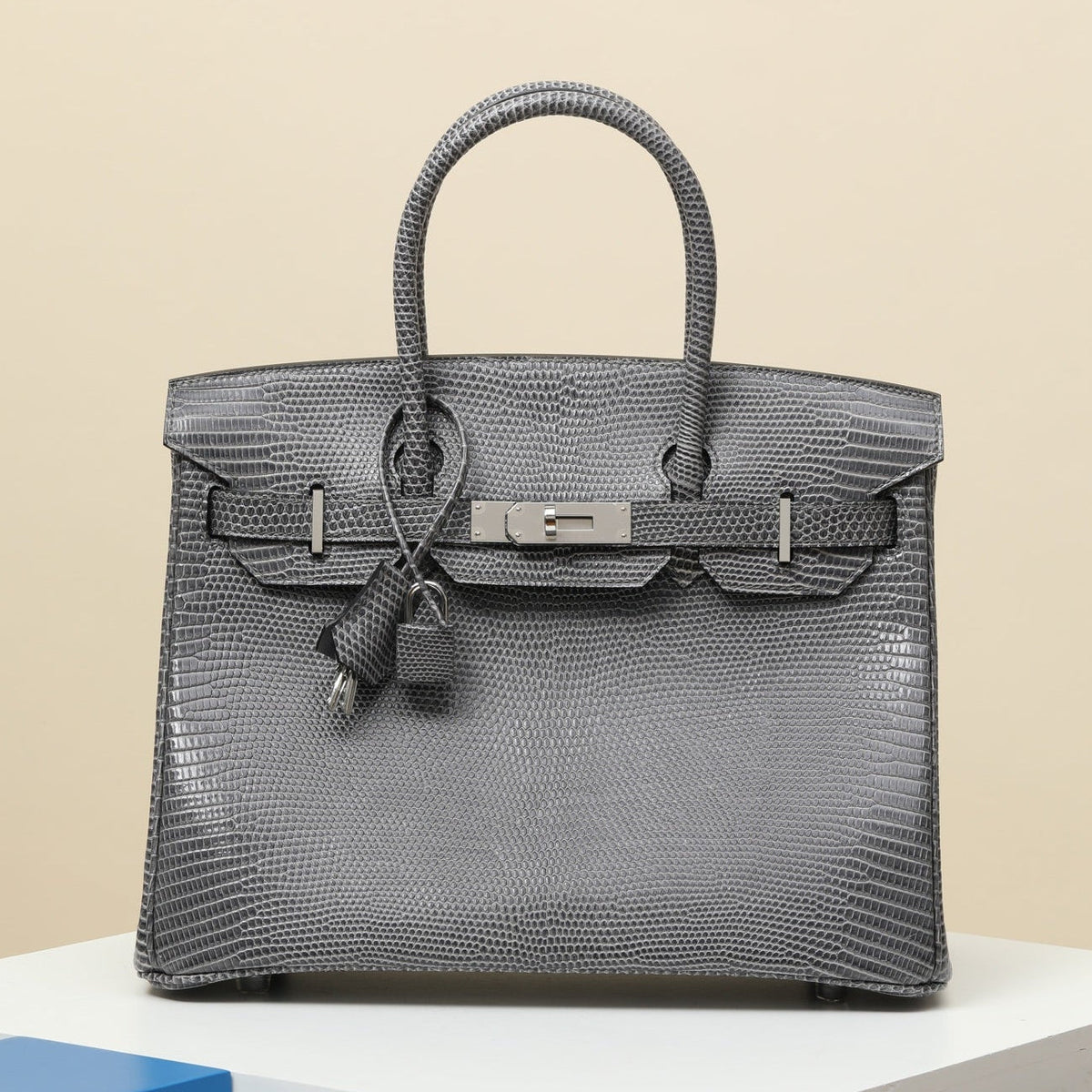 High-end Hermes 2026 Birkin Bag 30cm Gris Fonce Lizard Skin