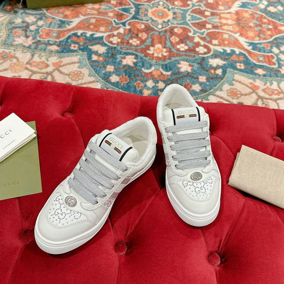 GG 26s Screener Sneaker White Calfskin