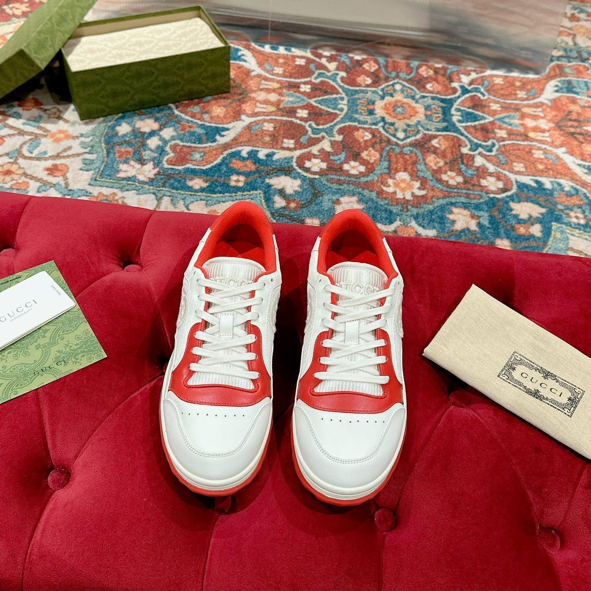 GG 26s Sneakers White Mix Red Calfskin