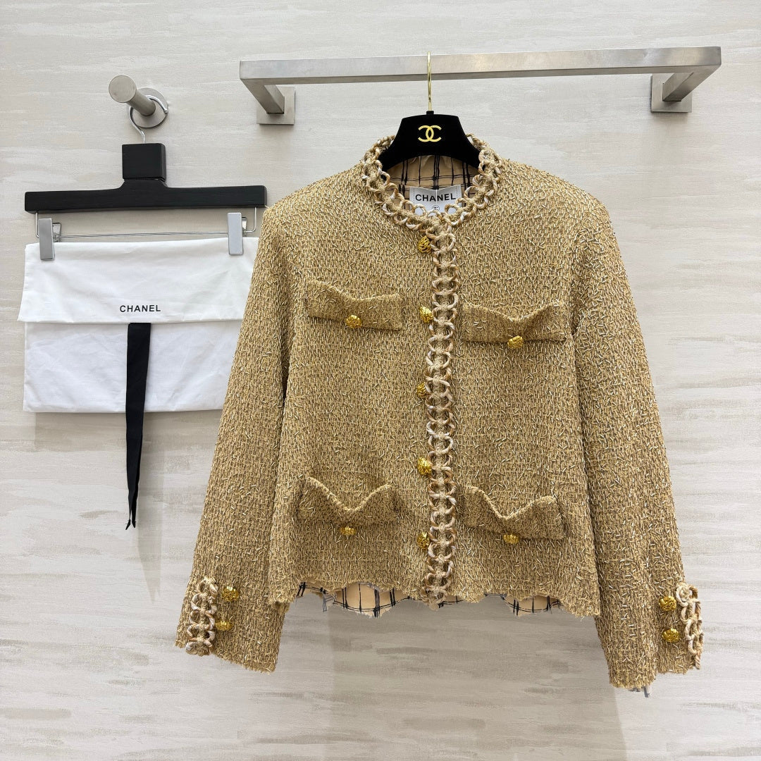 Chanel 2026 Bow Jacket Gold Tweed