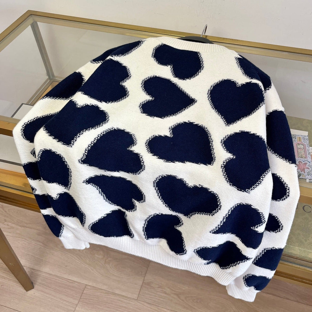 Dior 2026 Heart Sweater White And Blue Wool 431802