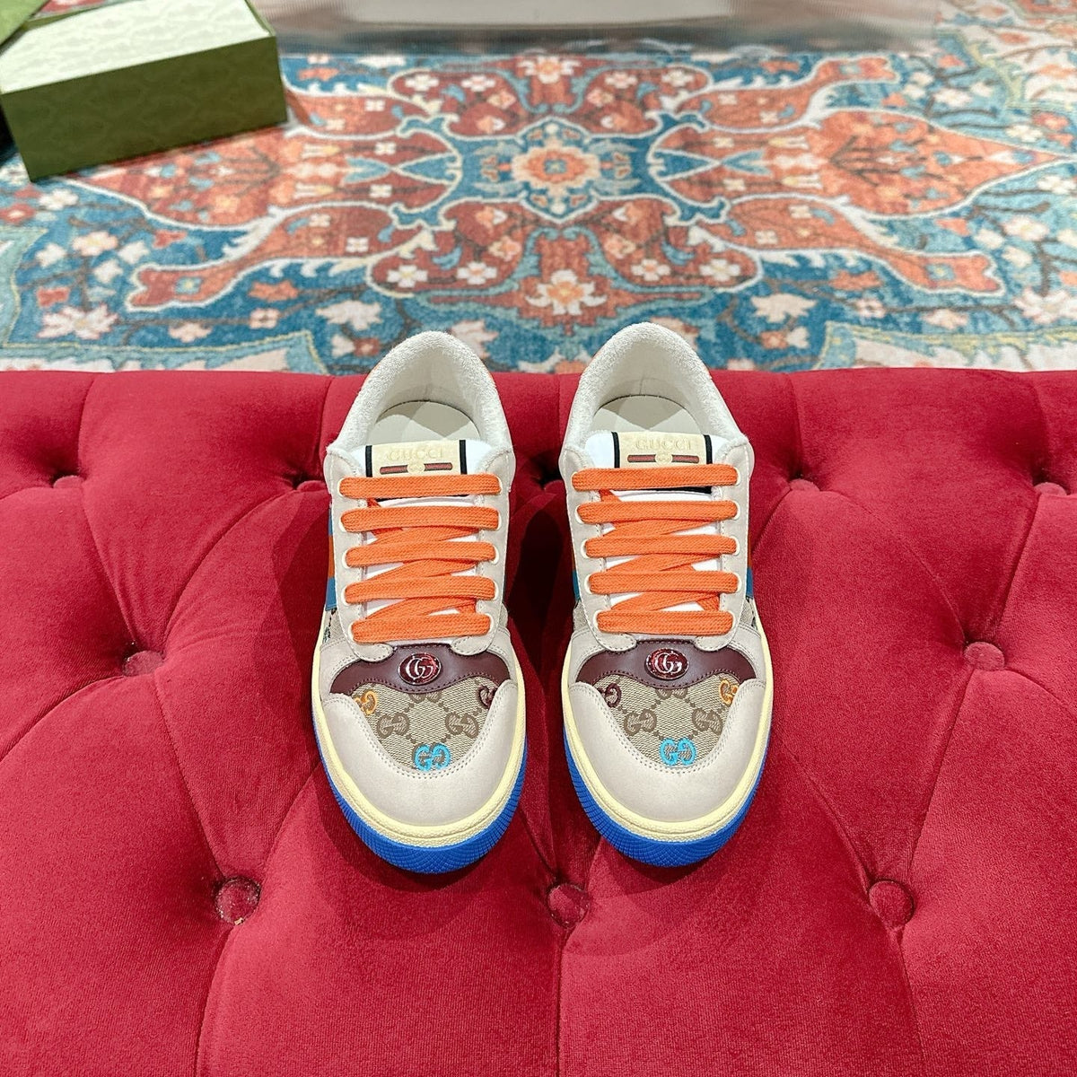GG 26s Screener Sneaker Multicolor Suede And Canvas Style 2