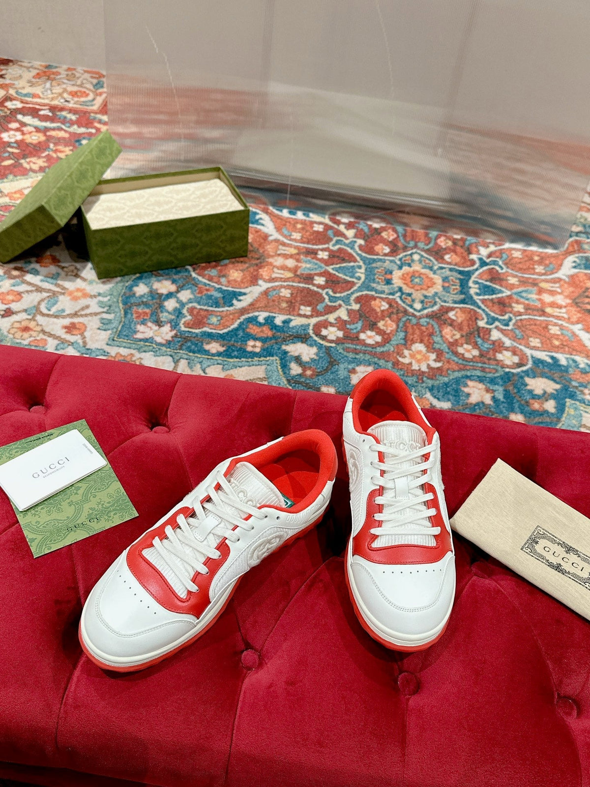 GG 26s Sneakers White Mix Red Calfskin