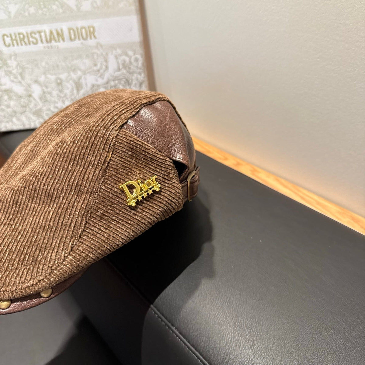 Balenciaga 2026 Beret Hat Brown Fabric Leather 550329