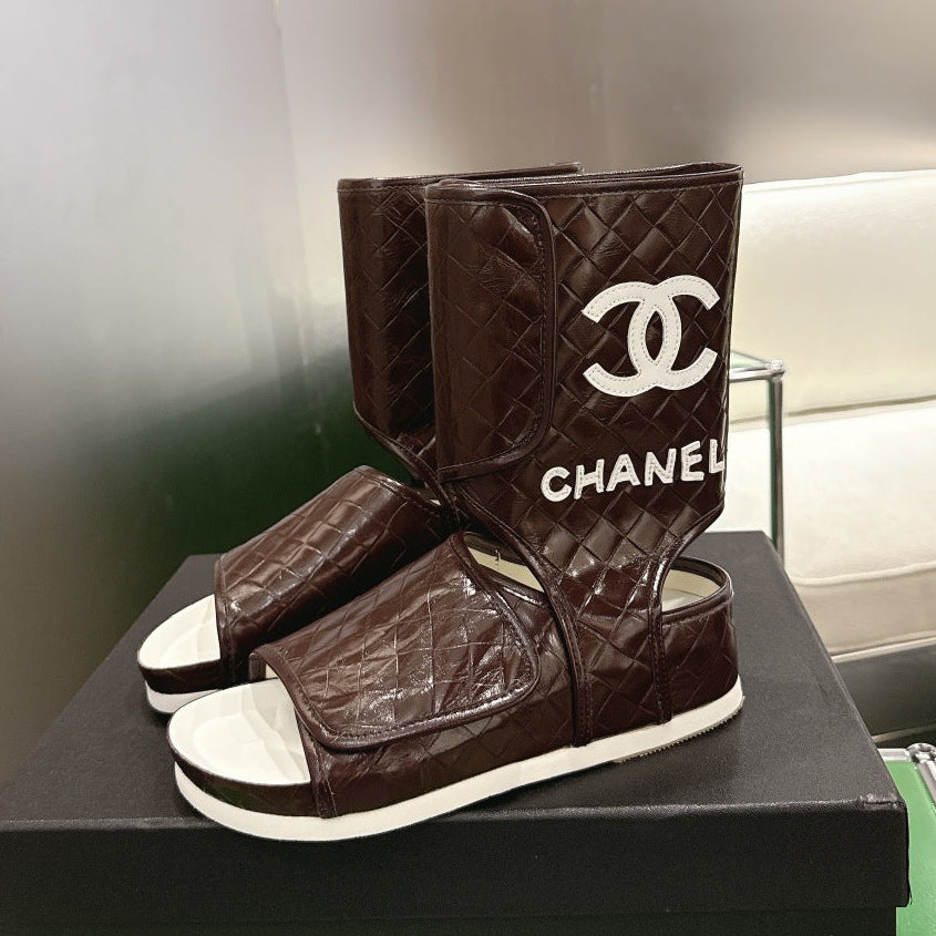 Chanel 2026 Open-Toe Ankle Boots Leather 192883