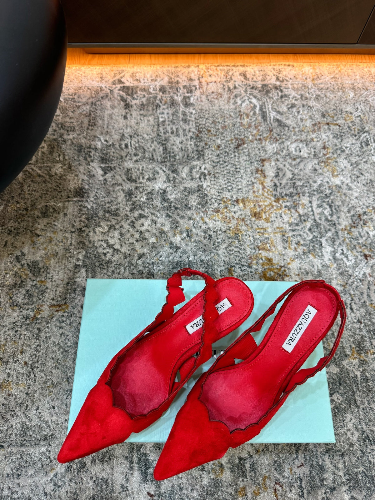 Aquazzura 26S Slingback 6cm Red Suede