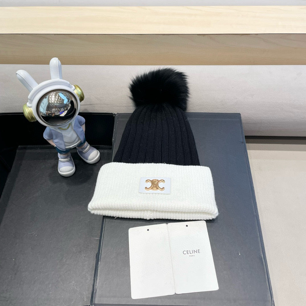 CE 26FW Colorblock Beanie Hat Knit 563799