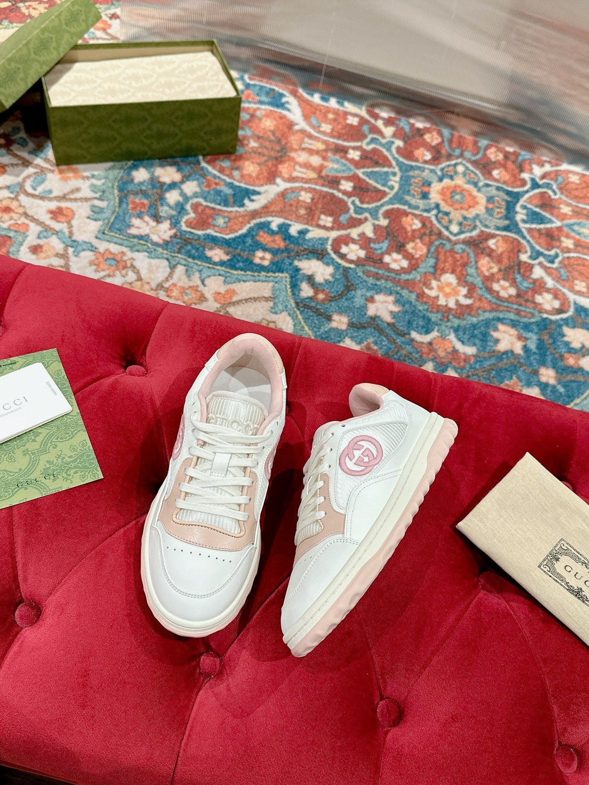 GG 26s Sneakers White Mix Light Pink Calfskin