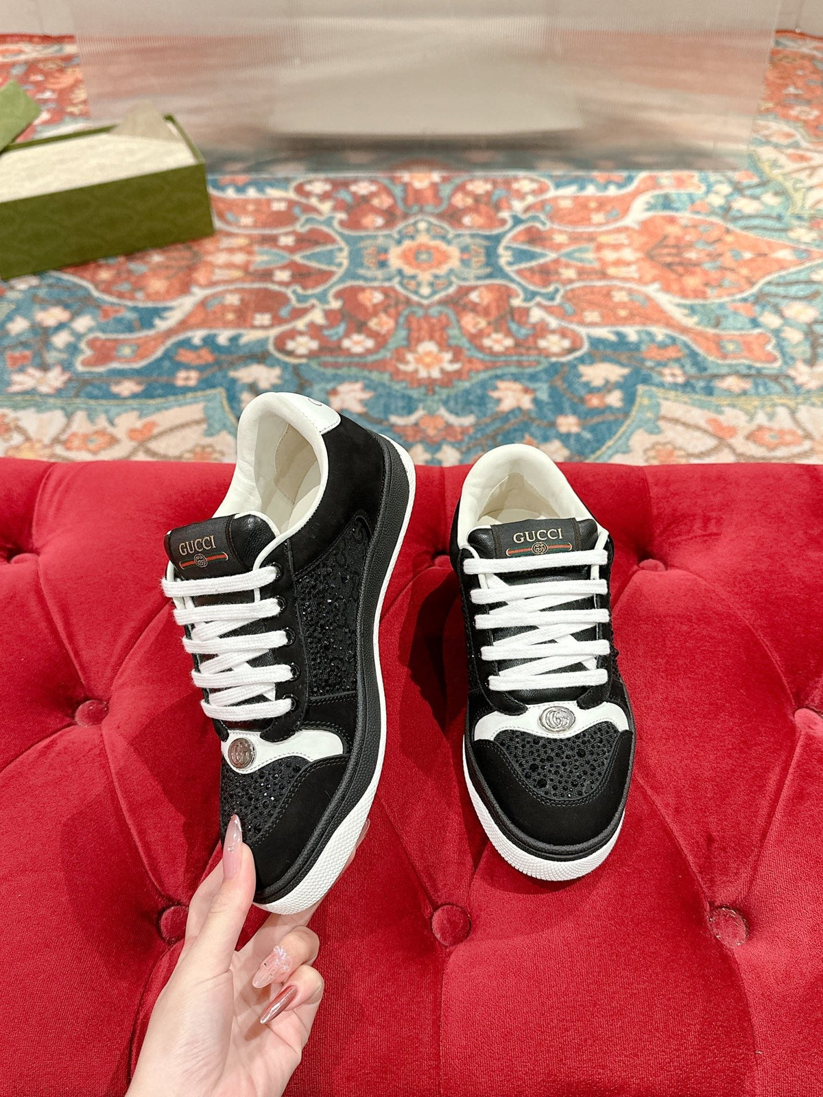 GG 26s Screener Sneaker Black Suede