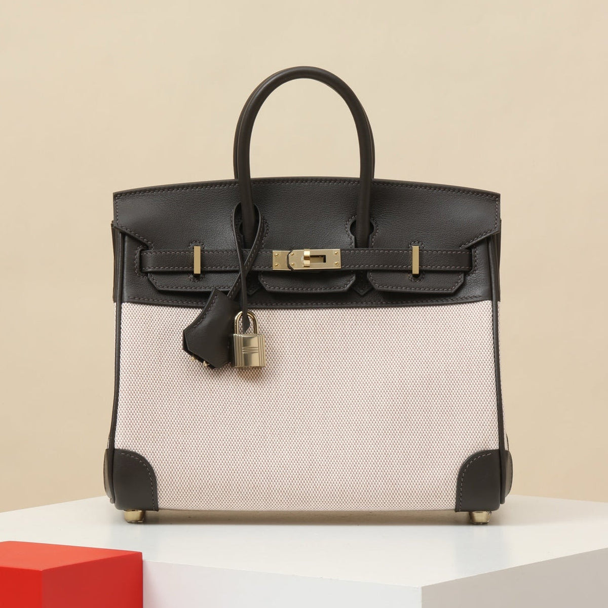 High-end Hermes 2026 Birkin Bag 25cm Toile H Canvas-Swift Leather