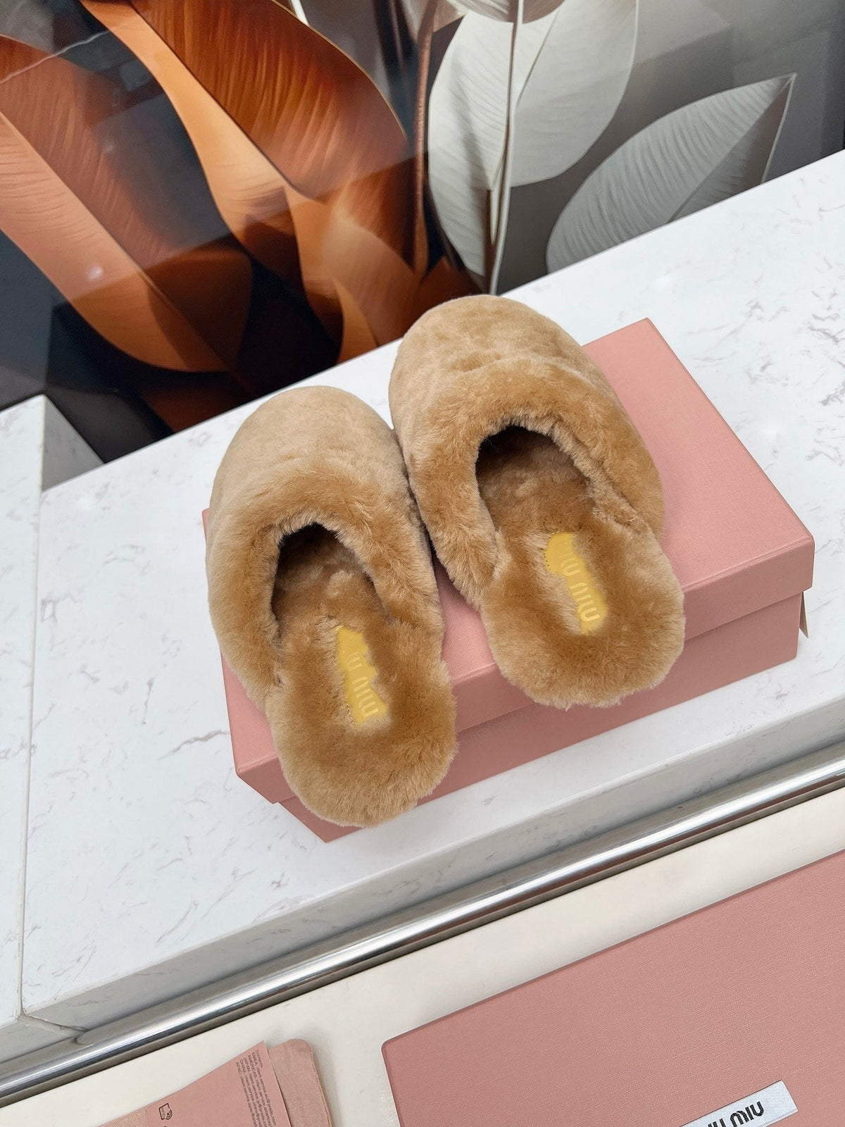 Miumiu 26S Mules Light Brown Shearling