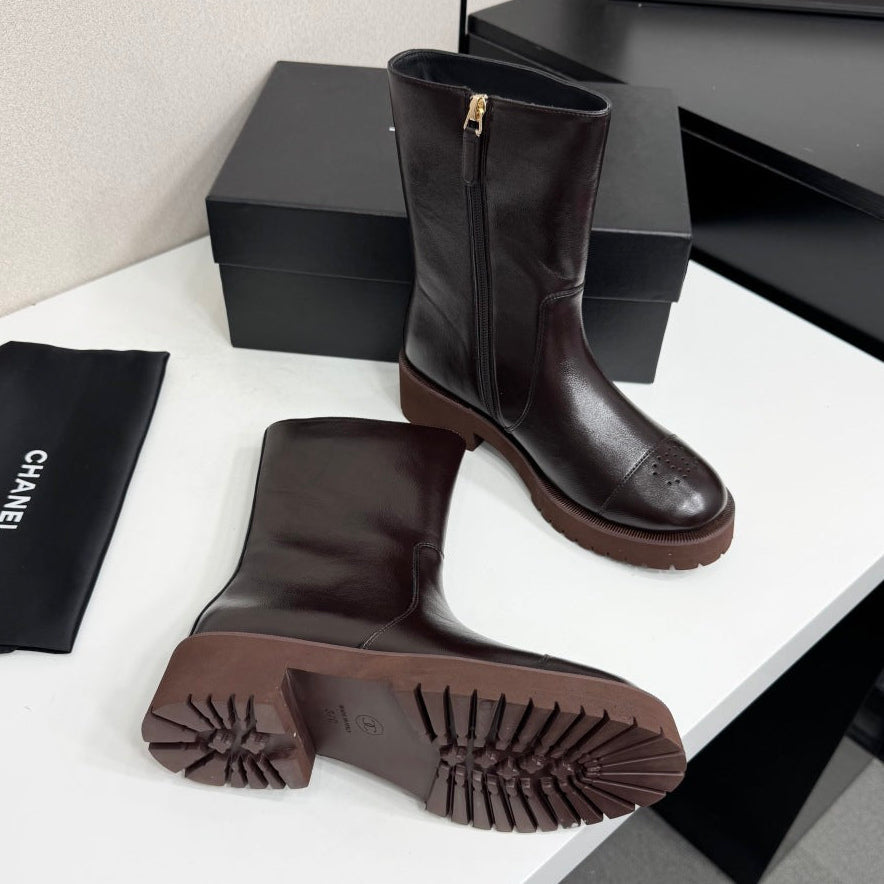 Chanel 2026 Mid-Calf Boots Leather Suede 193735