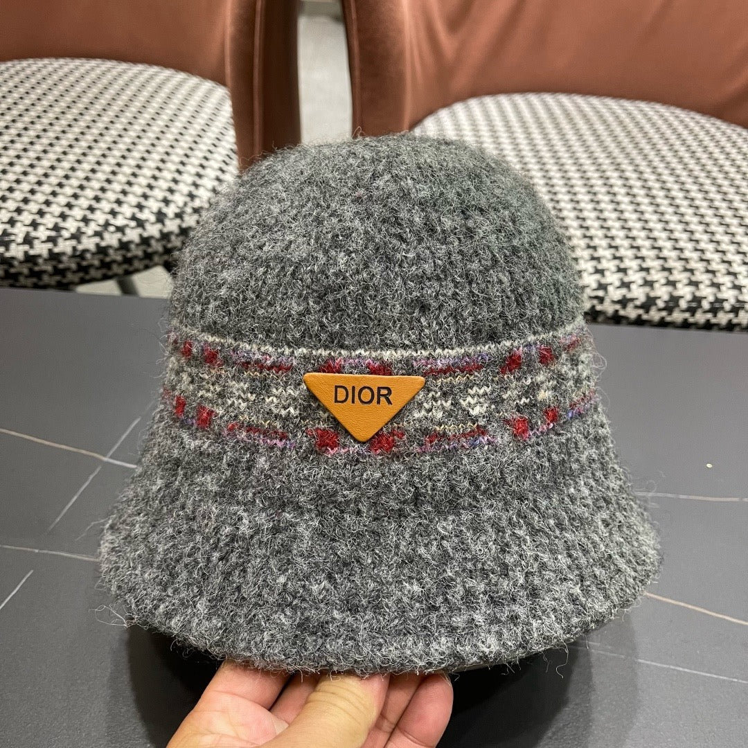 CD 26FW Patterned Knit Beanie Hat Knitted Wool 551986