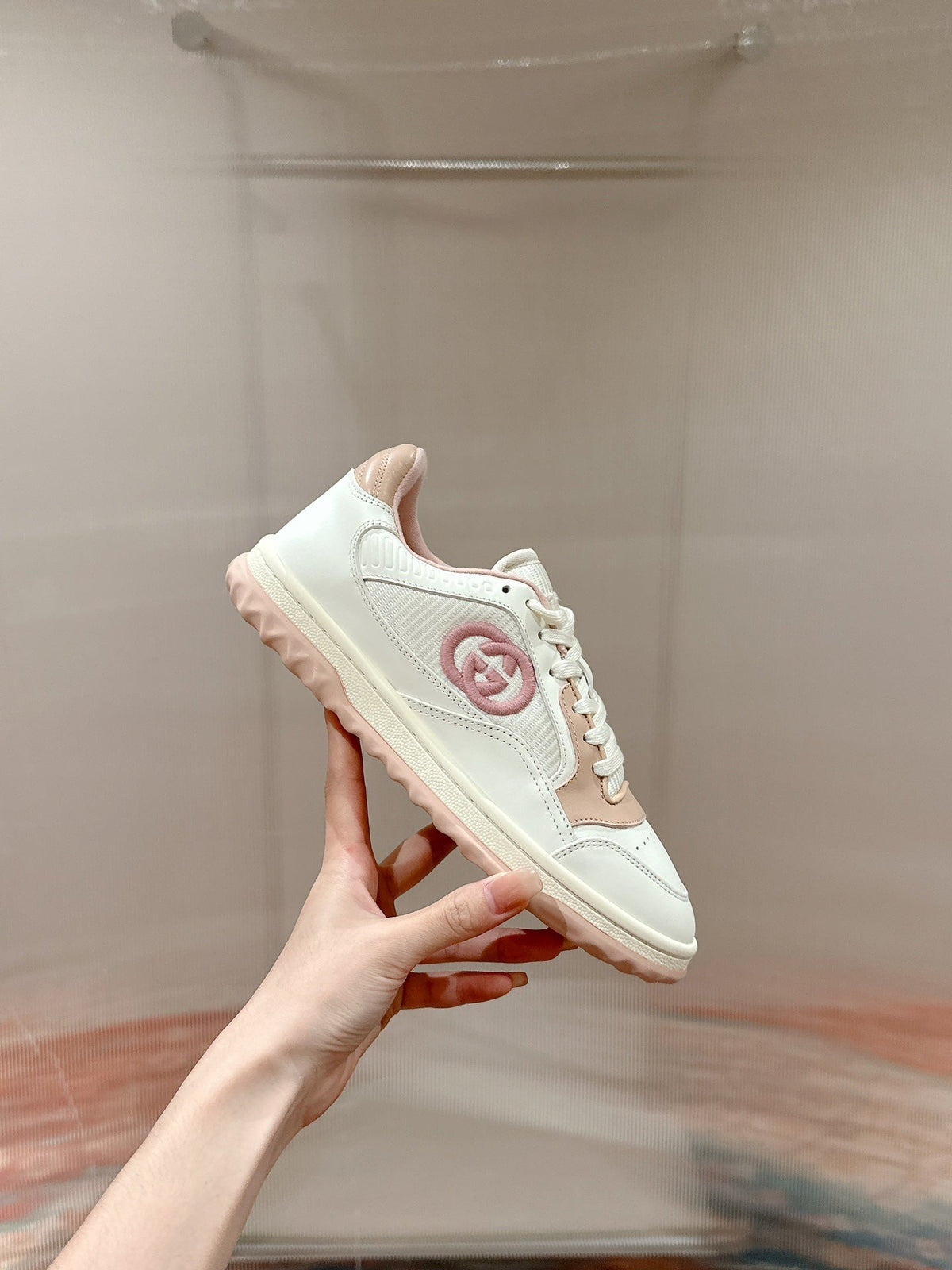 GG 26s Sneakers White Mix Light Pink Calfskin
