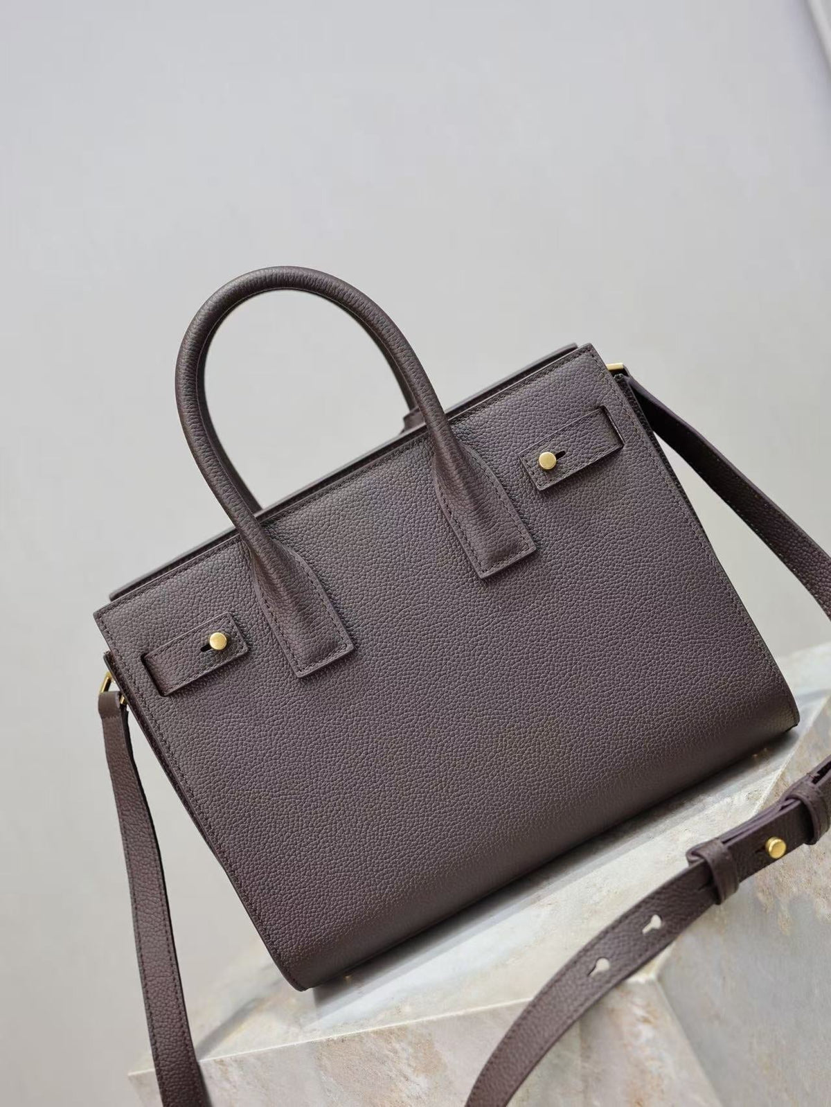 YSL 2026 Sac de Jour Baby Bag 26cm Dark Brown Leather