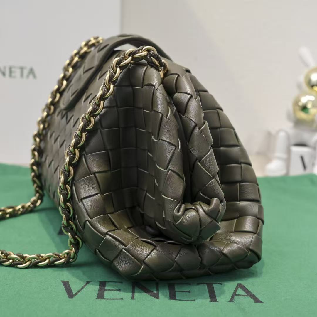 Bottega Veneta 2026 Teen Lauren 1980 With Chain Bag 31cm Moss Green Leather