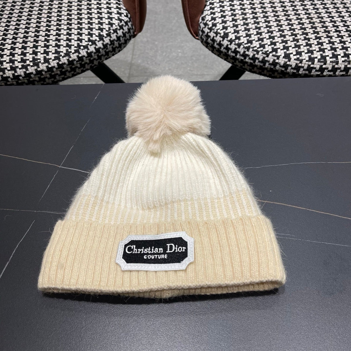 CD 26FW Color-Block Knit Beanie Knitted Wool 551991