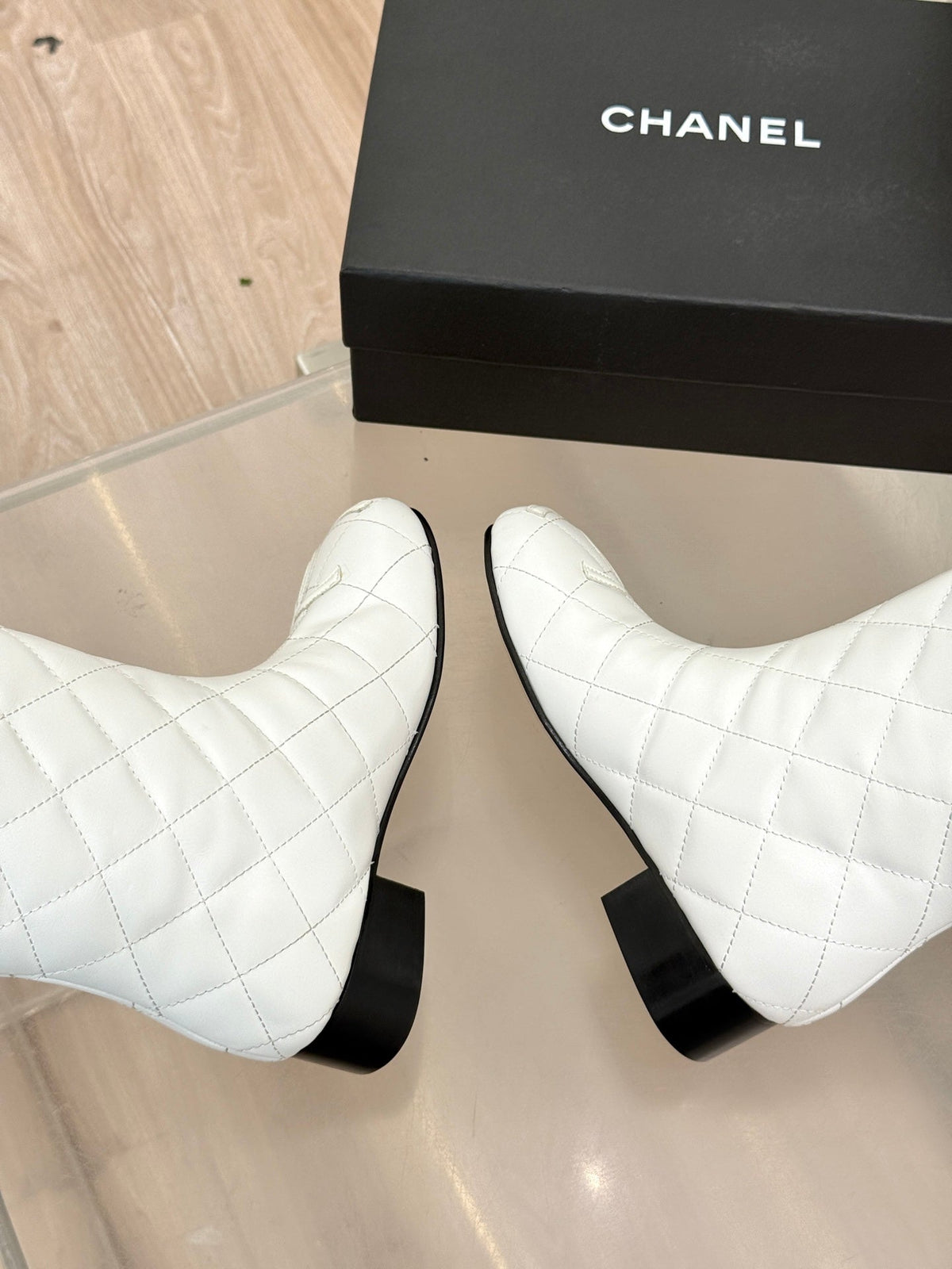 Chanel 2026 Quilted Ligne Cambon Boots Suede Leather 188462