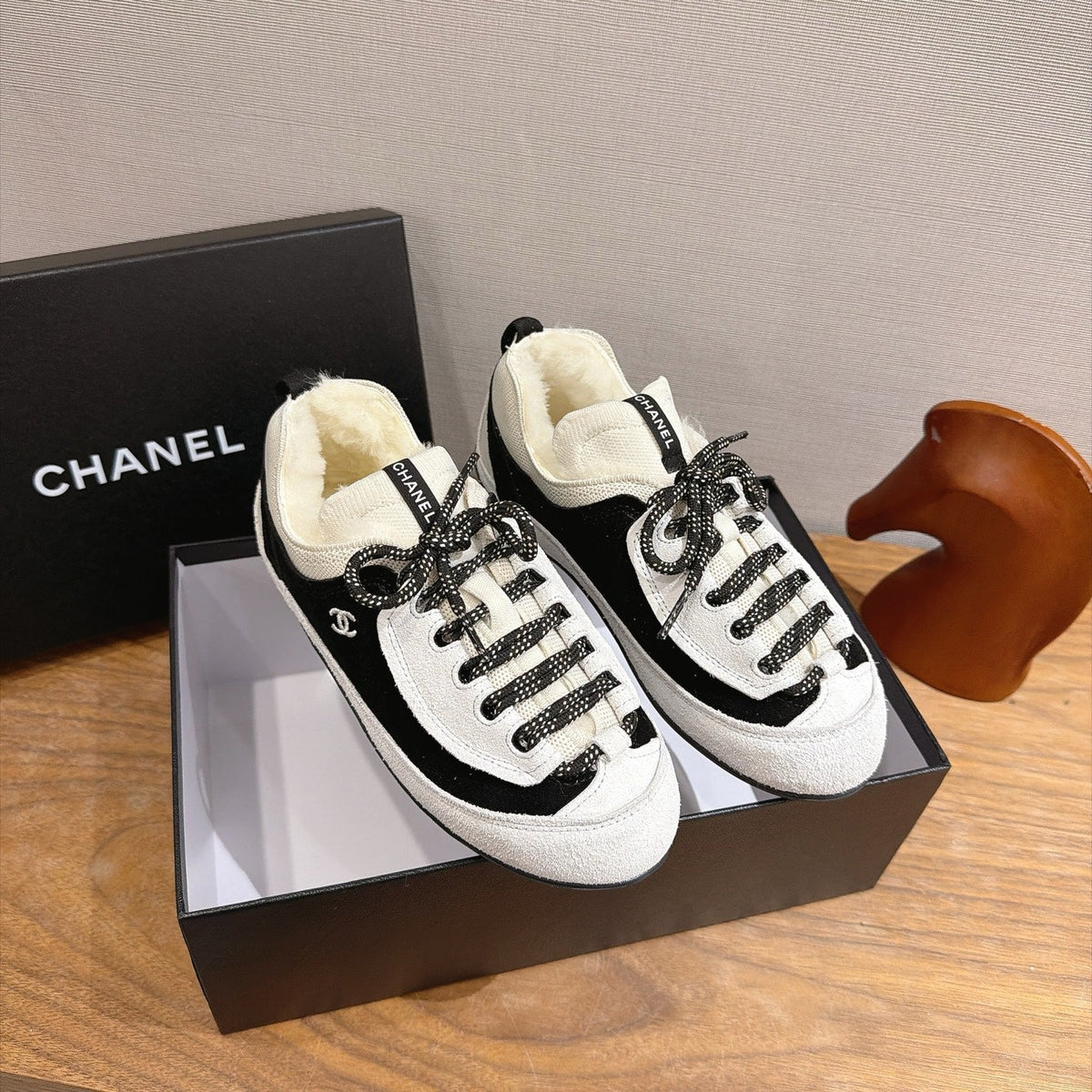 Chanel 2026 Panda Sneakers Suede Wool 196210