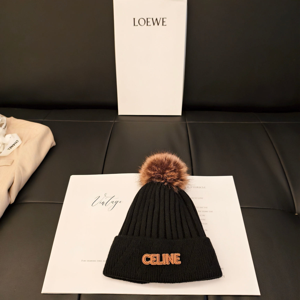 CE 26FW Beanie Hat Retro Textured Knit 563608