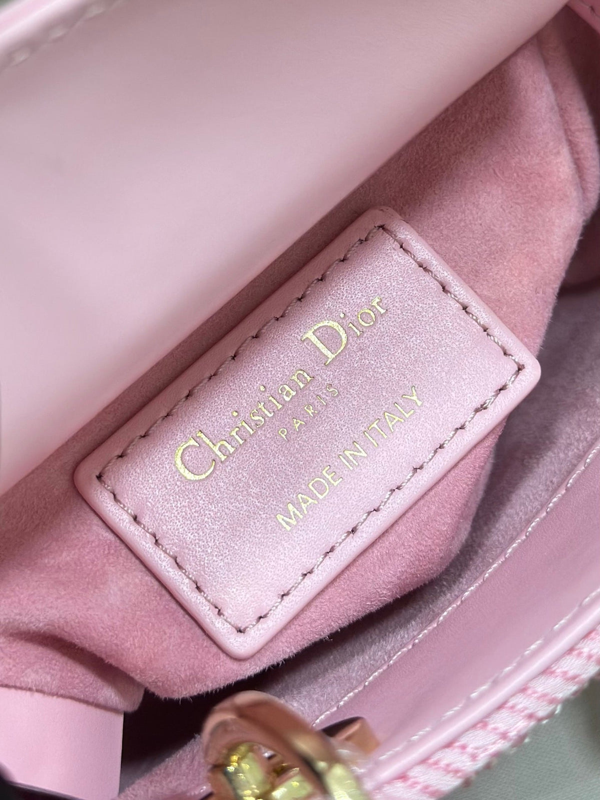 Dior 2026 Lady Dior Bag With Chain 12cm Canvas Leather 406831