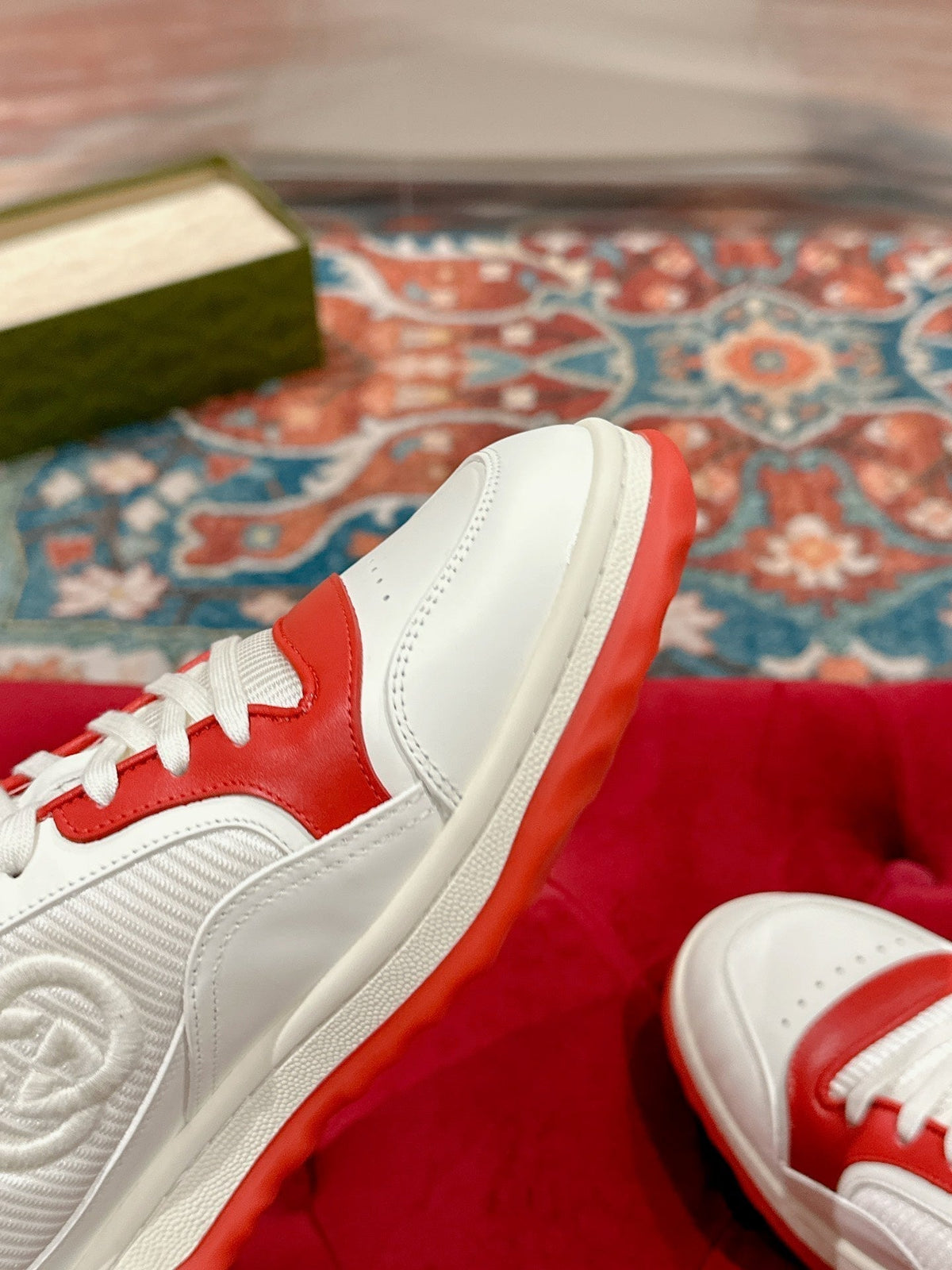 GG 26s Sneakers White Mix Red Calfskin